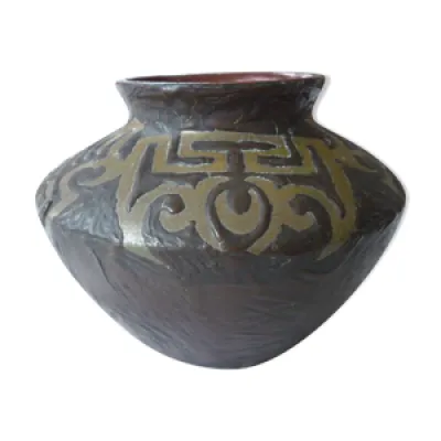 Vase en ceramique reflets - cuivre
