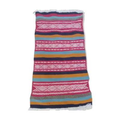 Tapis ethnique traditionnel - multicolore pure laine