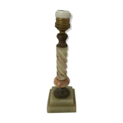 Lampe marbre onyx pied - colonne ancienne
