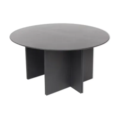 Table avec cuir noir - 1970s