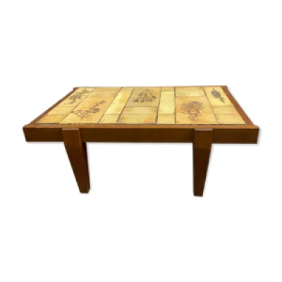 Table basse en bois et - herbier