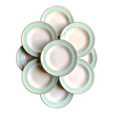 9 assiettes creuses Luneville - porcelaine opaque