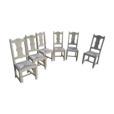 lot de 6 chaises sculptées - bois