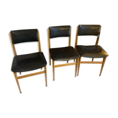 Série de 3 chaises scandinaves