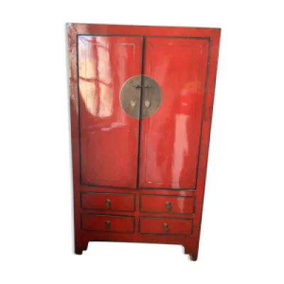 Armoire chinoise en bois - rouge