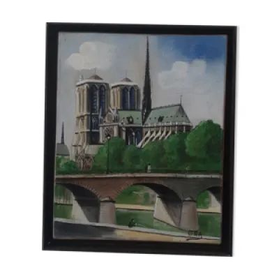 Notre Dame de Paris huile - toile