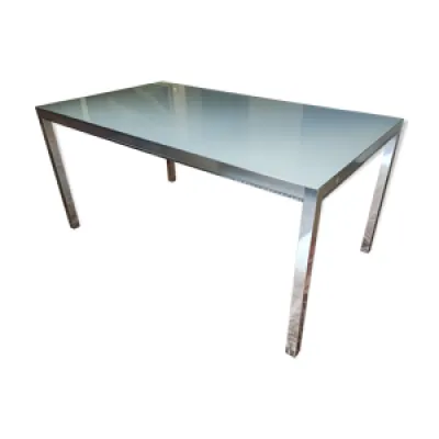 Table en verre et aluminium