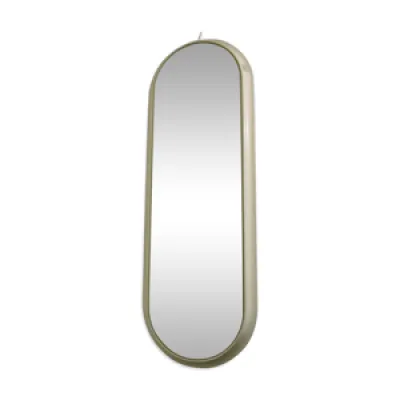 Miroir ovale, bois laqué - 1960 blanc