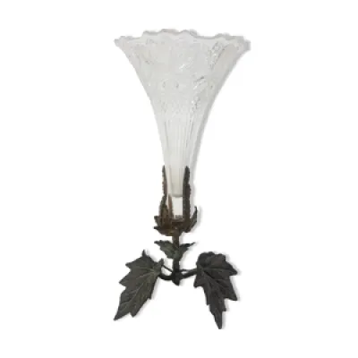 vase cornet en verre - bronze