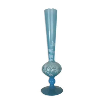 Vase en opaline émaillée, - bleu soliflore
