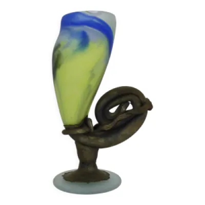 vase Art Nouveau en pâte - multicolore verre