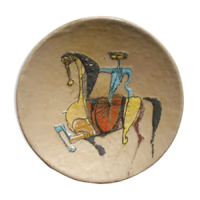 Coupe ceramique émaillée - cheval