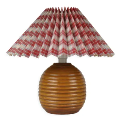 lampe boule en bois 1970