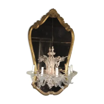 Miroir vénitien garni - lustre murano