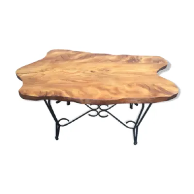 Table basse bois massif - fer
