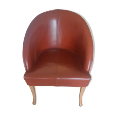 fauteuil cuir marron - giorgetti