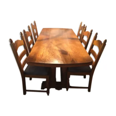 Table et ses 6 chaises - massif