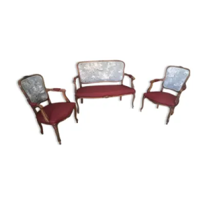 Canapé places et - style louis fauteuils
