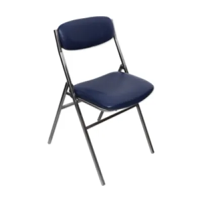 chaise pliable skaï - bleu