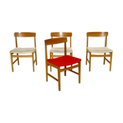 Set de 4 chaises en chêne, - 1960