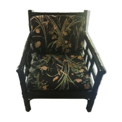 fauteuil en rotin peint - noir