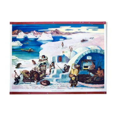 Affiche Inuit, par Gröning, - 1952