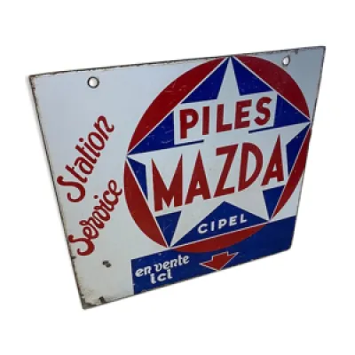 Plaque émaillée Piles - 1970