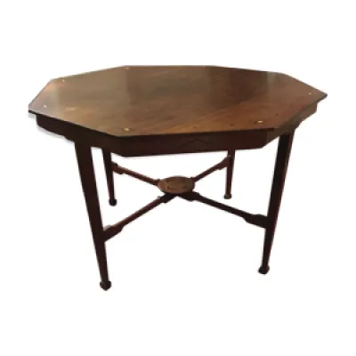 Table bois marquetée - octogonale
