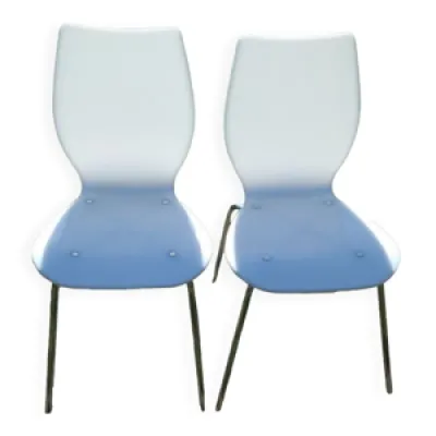 Paire de chaises blanches - plexiglas
