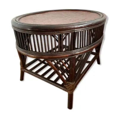 Table basse rotin bambou - coloniale