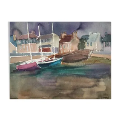 Aquarelle  Port breton