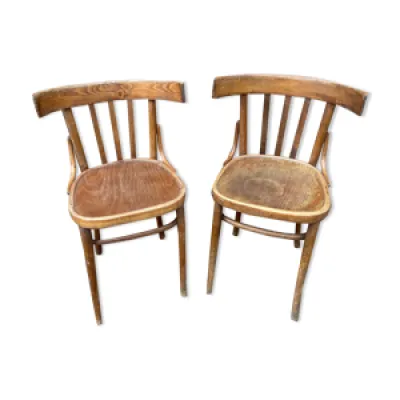 Set de 2 chaises bistrot - brasserie bois