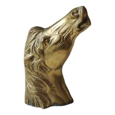 Sculpture tête de cheval - laiton massif