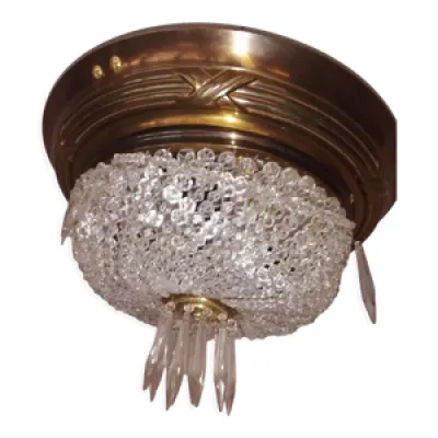 Plafonnier corbeille - cristal bronze