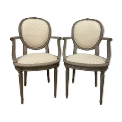 2 fauteuils style louis - xvi