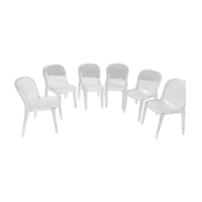 Lot de 6 chaises polycarbonate, - design starck