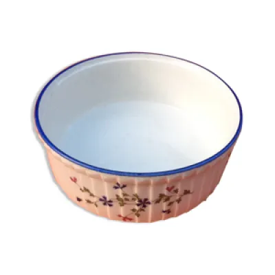 Plat rond à soufflé - floral porcelaine