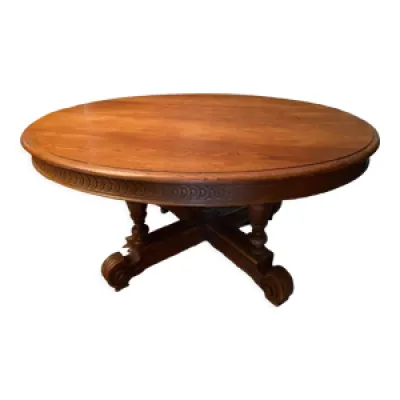 Table ovale XIXe en chêne - blond style louis