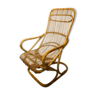 fauteuil en rotin confort - 1970