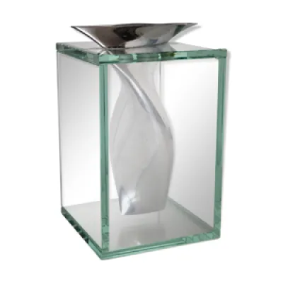 Vase moderniste en aluminium - verre