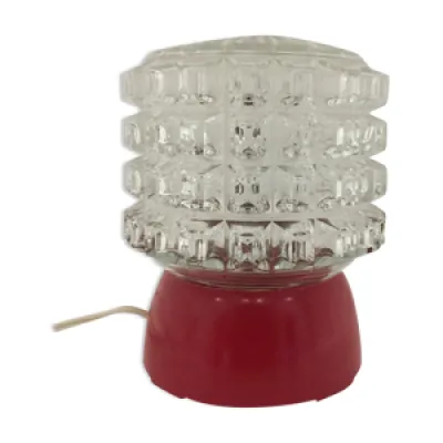 Lampe vintage en verre - plastique 1970