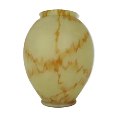 Vase vintage en pâte - 50 60 jaune