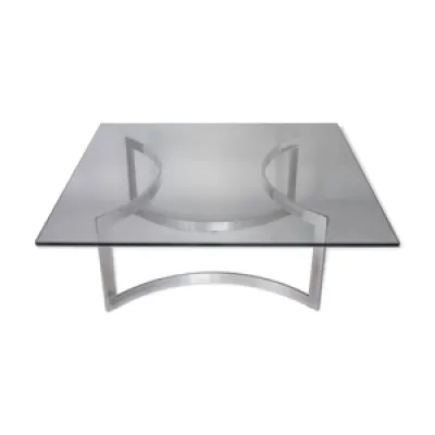 Table basse éditée - acier verre