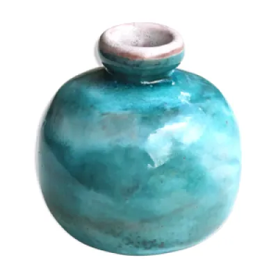 Vase bleu en céramique - 70 jean