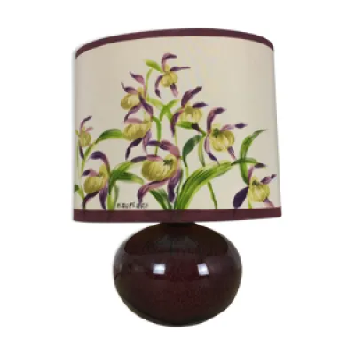 Lampe boule céramique - fleuri