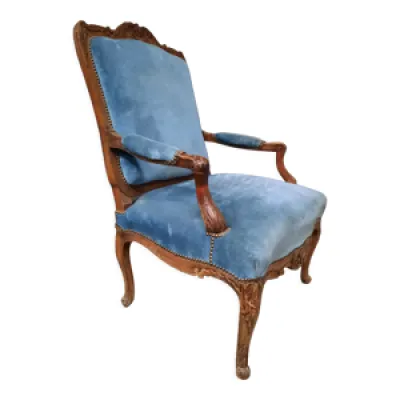 fauteuil regence en chêne - bleu