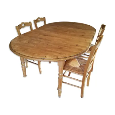 Table salle à manger - massif chaises