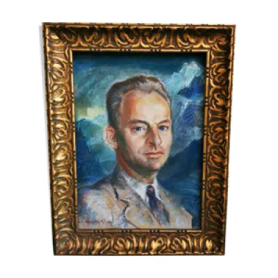Portrait homme sous verre - 1940