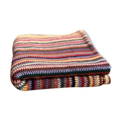 Plaid couverture en laine - crochet