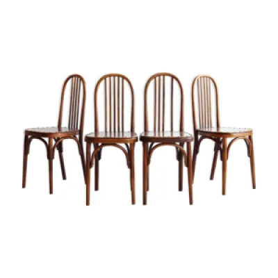 Suite de 4 chaises bistrot - simili bois